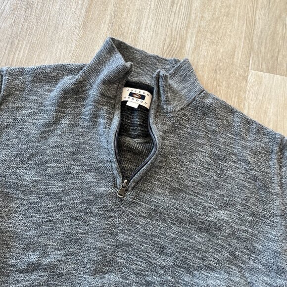 Mens Joseph Abboud Grey Quarter Zip Sweater - XXL - Picture 2 of 6